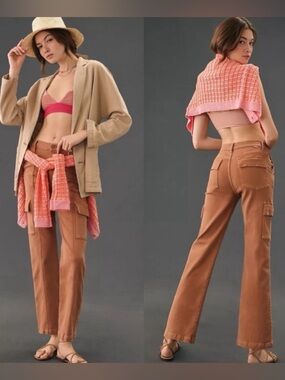 MOTHER The Rambler Cargo Ankle Denim Jeans Wash: Second Chance 🧡🤎🧡